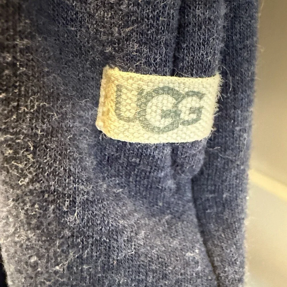 UGG Blanche II (Duffield) Robe Women's Size Large Navy Blue Soft Warm EUC - Picture 8 of 13